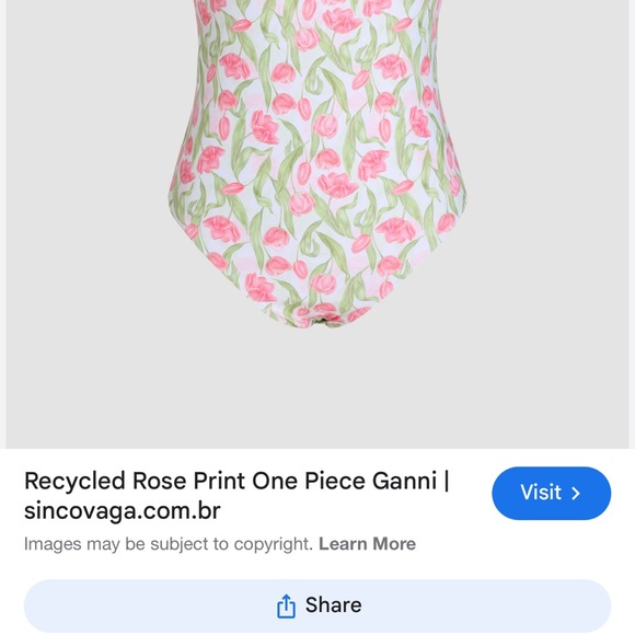 ❗️SOLD❗️Rose Print Ruffled Straps One Piece Swimsuit - Picture 8 of 9